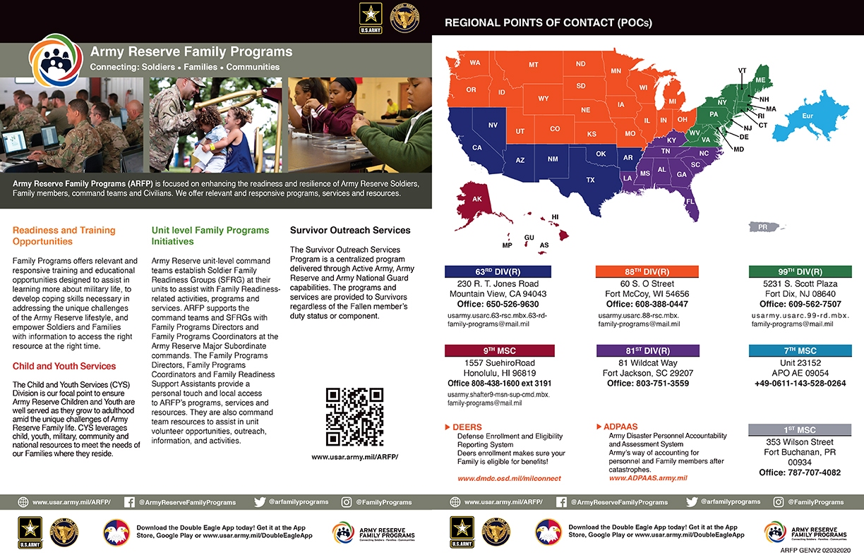 U.S. Army Reserve Family Programs General Information Flyer