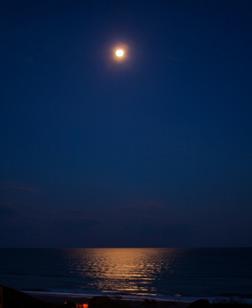 Coastal Moon Set